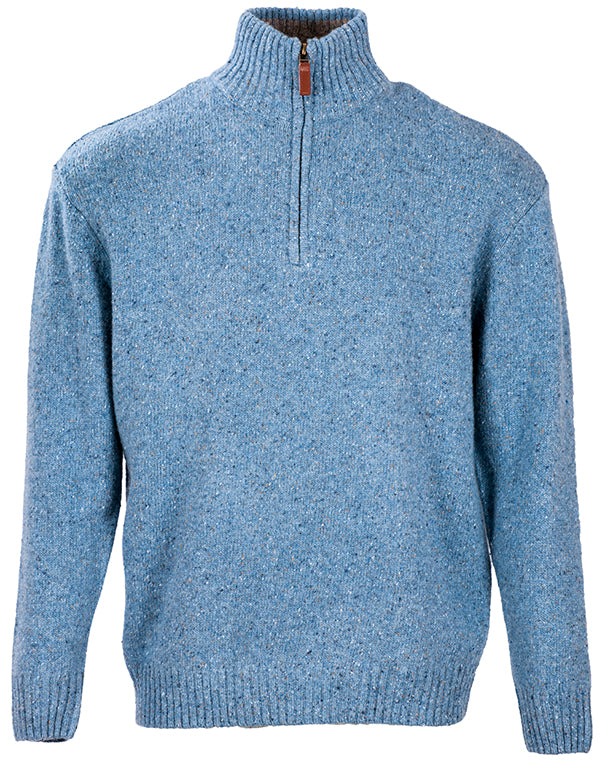 Donegal Wool Irish Zip Neck Sweater