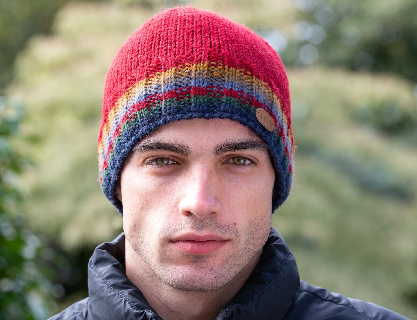 Ribbed Pull On Cap - Red