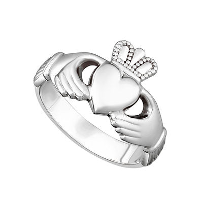 S2272 Sterling Silver Heavy Gents Claddagh Ring
