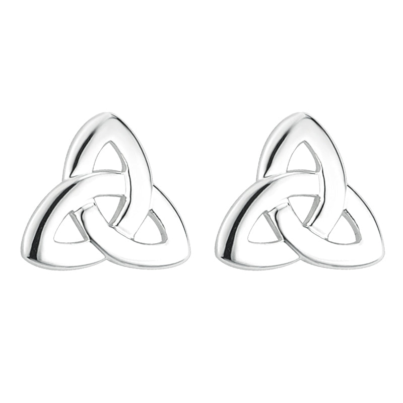 S33382 Rhodium Plated Trinity Knot Earrings