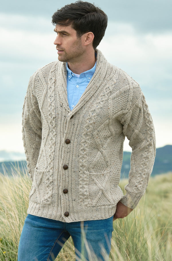 Kerry Shawl Collar Cardigan - Oatmeal Nep