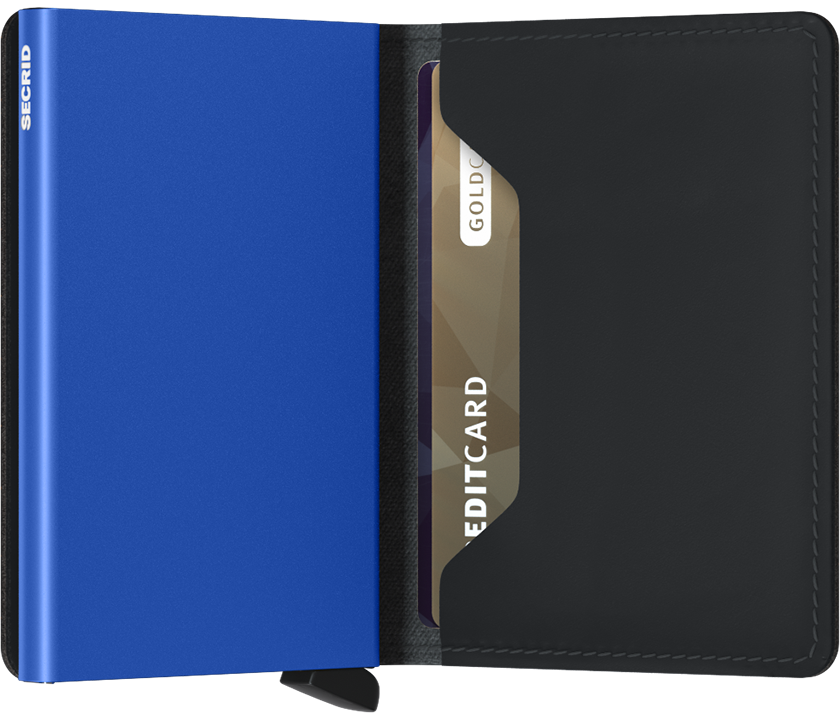 Secrid Slim Wallet - Matte Black/Blue