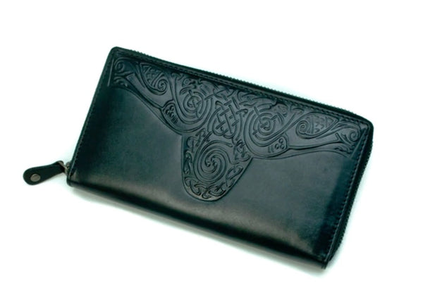 Roisin Celtic Leather Wallet - Black