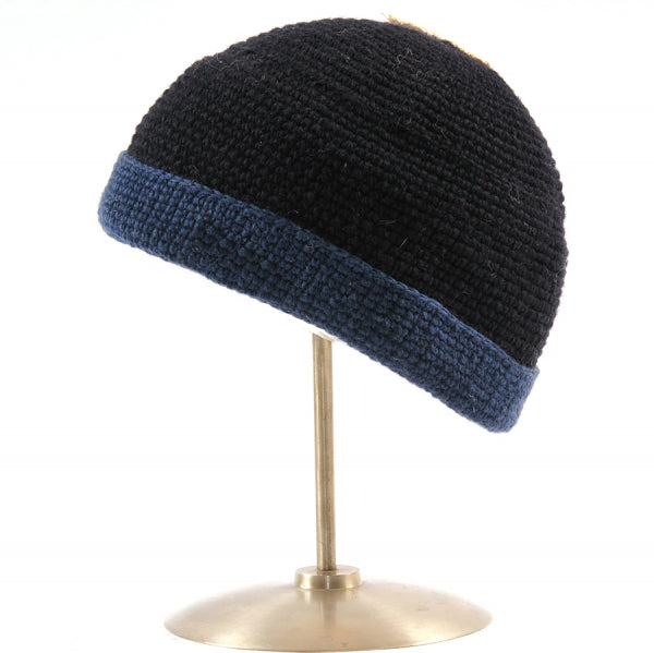 Crochet Turn Up Hat - Blue