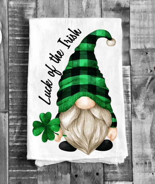Luck of the Irish Gnome Tea Towel