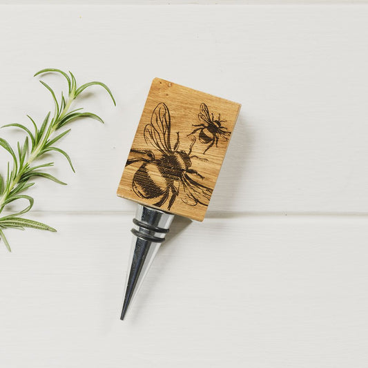 Bee Oak Wine Stopper