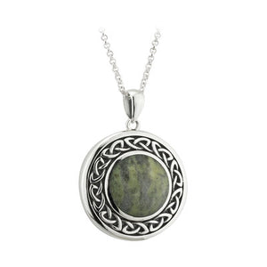 Stirling Silver pendant trinity knot and connemara marble