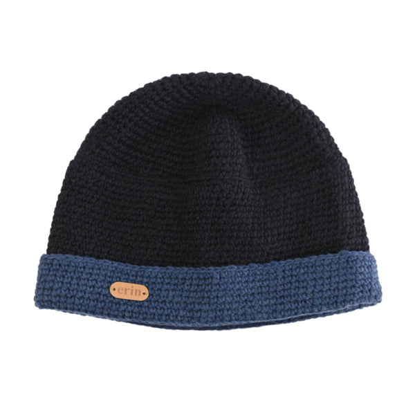 Crochet Turn Up Hat - Blue