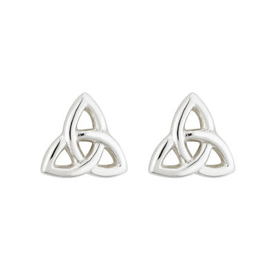 S3082 Sterling Silver Tiny Trinity Knot Earrings