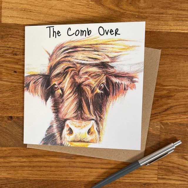 The Comb Over Highland Coo Greeting Card
