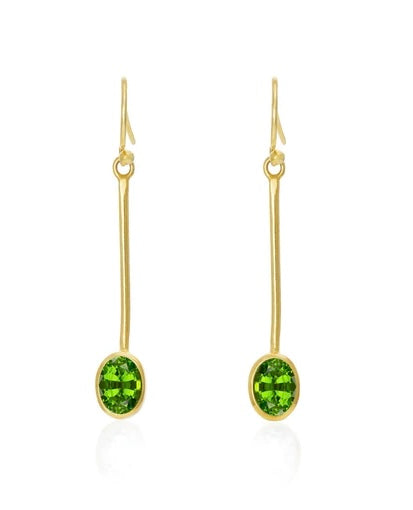 Sequola Gold Earrings - Peridot