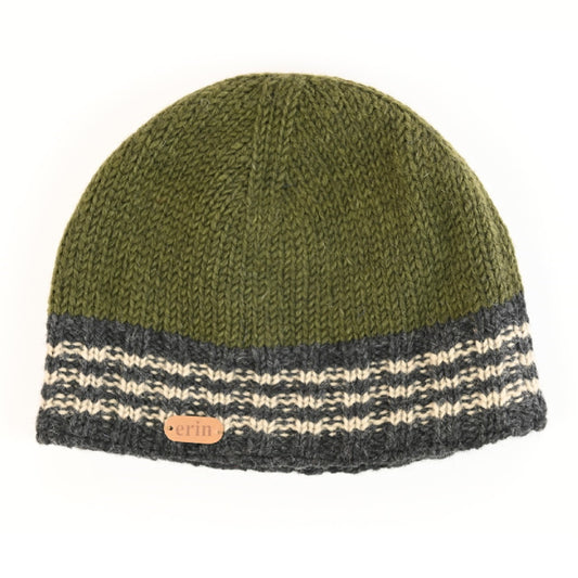 Ribbed Pull On Cap - Green